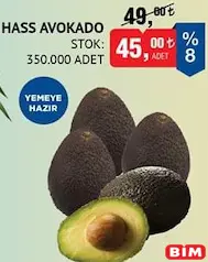 HASS AVOKADO ADET fiyat ve kampanya bilgisi
